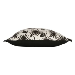 Housse de coussin feuilles palmier noir 45x45cm - palmea