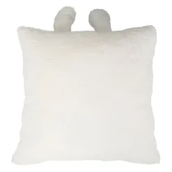 Housse de coussin ourson en velours écru 45x45cm - Songes