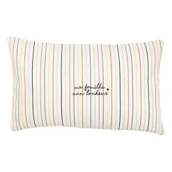 Housse de coussin rayé multicolore pastel 50x30cm en coton - famille