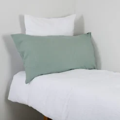 Housse de coussin viti ii celadon 55x110cm 100% lin lavé