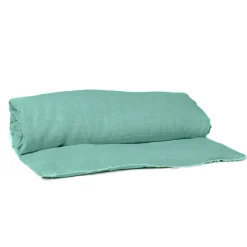 Housse d'édredon en lin et coton celadon 85x200cm - Limy
