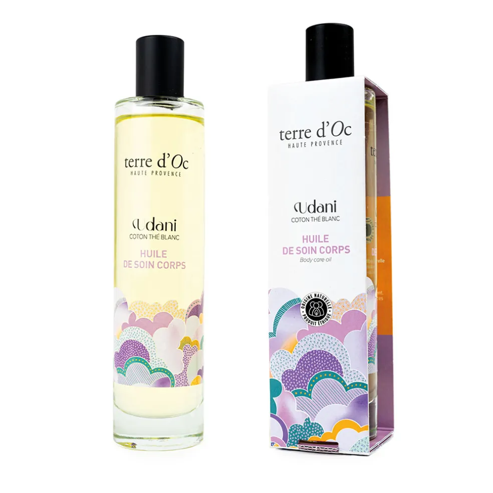 Huile soins bio parfumee coton the blanc - udani 100ml