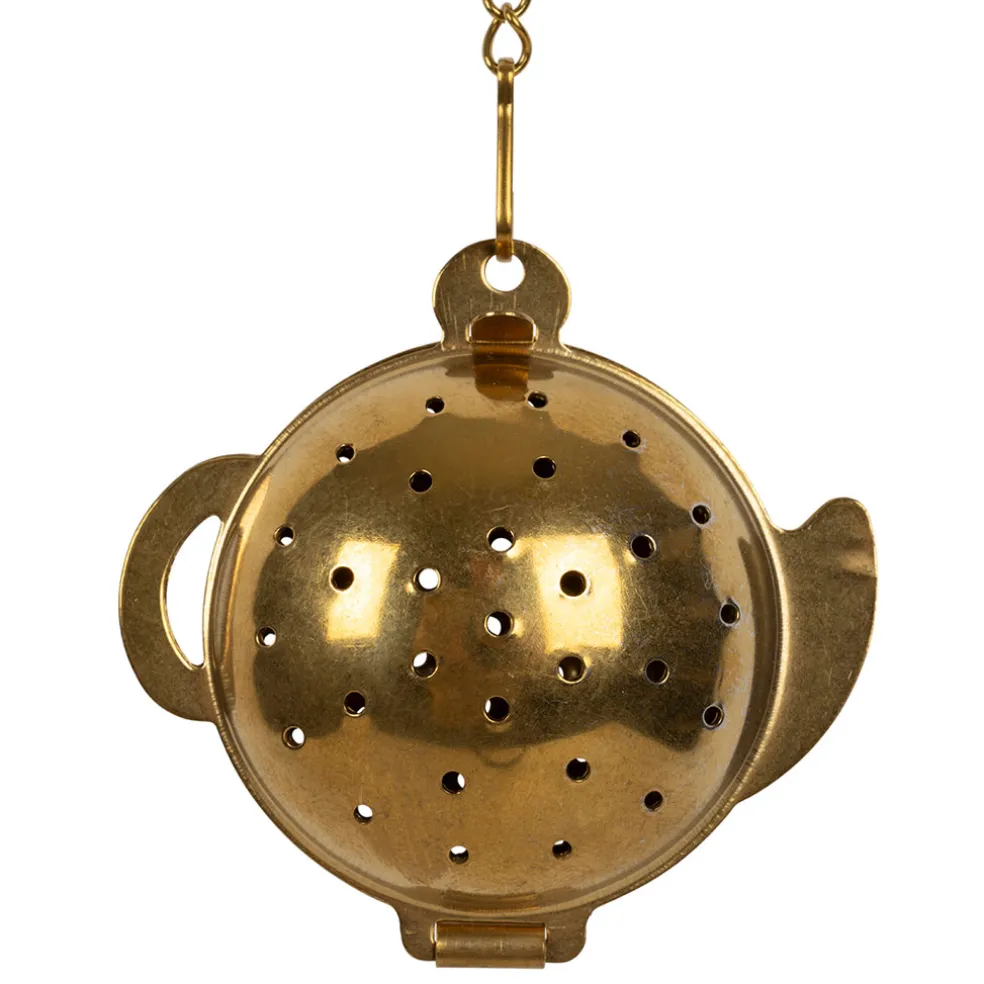 Infuseur chaine en inox doré - boule