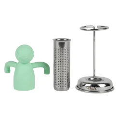 Infuseur thé en inox vert d'eau - Bonhomme