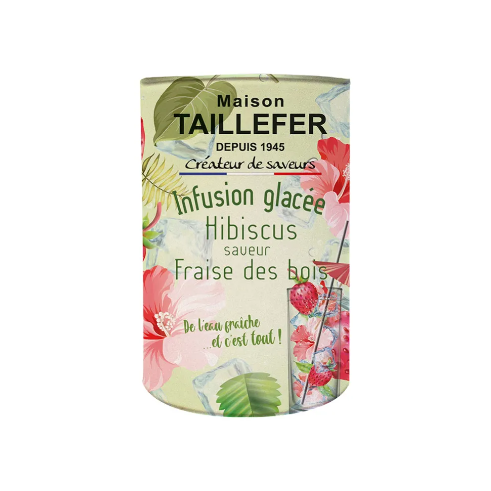 Infusion glacee hibiscus rouge, saveur fraise des bois 100g