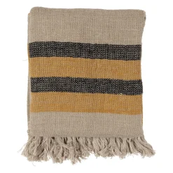 Jeté de lit en lin safran 170x130cm - Hemlin