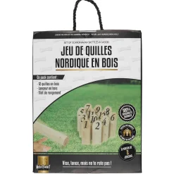 Jeu de quilles nordique en pin + filet de rangement