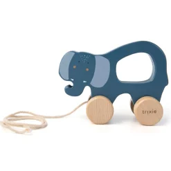 Jouet à tirer en bois - mrs. elephant