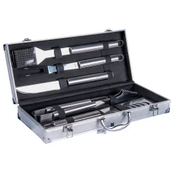 Kit Barbecue 5 ustensiles en inox argenté
