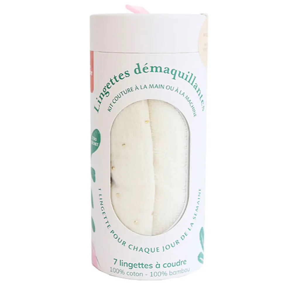 Kit lingettes démaquillantes écru et or
