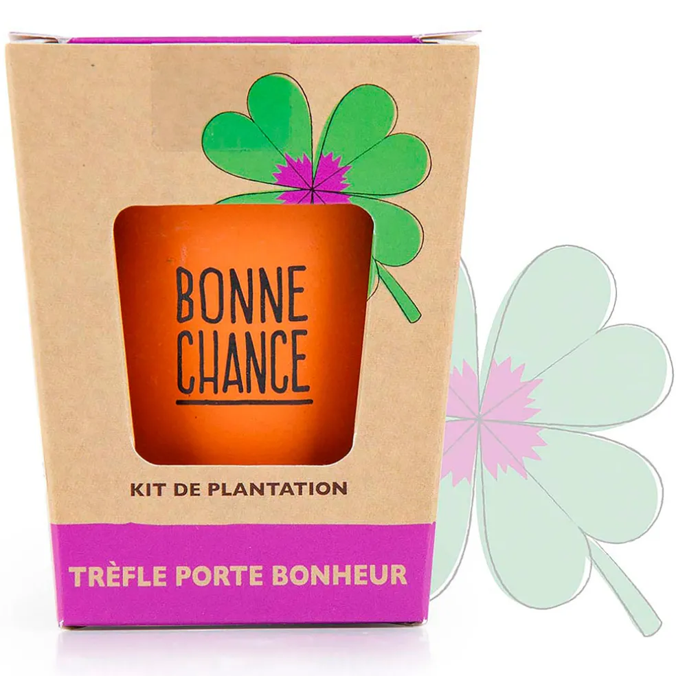 Kit message bonne chance - trèfle à 4 feuilles