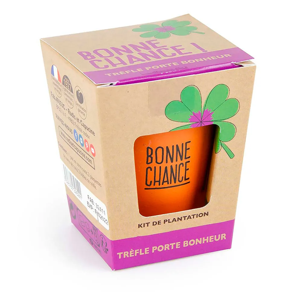 Kit message bonne chance - trèfle à 4 feuilles