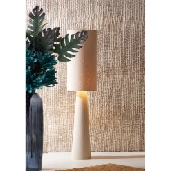 Lampadaire en coton et fer blanc cassé h130cm - Calypsa