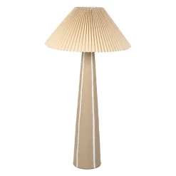 Lampadaire en céramique et lin brun et écru h103cm - Paese
