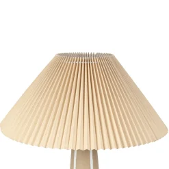 Lampadaire en céramique et lin brun et écru h103cm - Paese