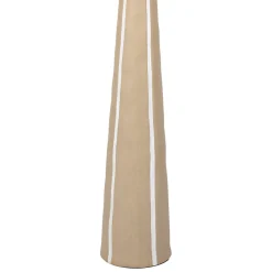 Lampadaire en céramique et lin brun et écru h103cm - Paese