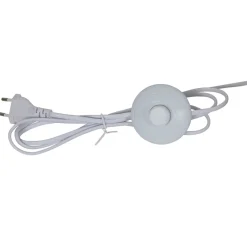 Lampadaire en céramique et lin brun et écru h103cm - Paese