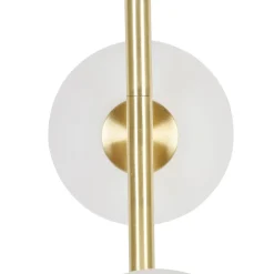 Lampe 2 globes en verre opaline doré - edmond