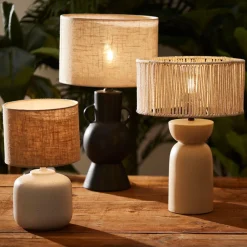 Lampe à poser blanc moucheté en porcelaine -sweet leaves