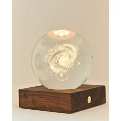 Lampe boule de cristal 3D galaxie