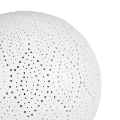 Lampe boule dentelle blanche en porcelaine
