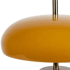 Lampe champignon en fer brun et moutarde h40cm - Arty
