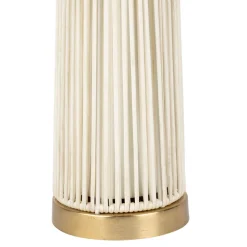 Lampe champignon en fer et nylon h58cm blanc et doré - Champart