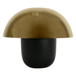 Lampe champignon en fer h35cm noir et doré - Champart