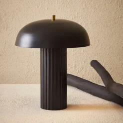 Lampe champignon en fer h36cm noir - Arty