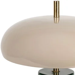 Lampe champignon en fer émeraude et écru h40cm - Arty