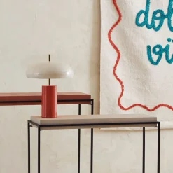 Lampe champignon en fer orange d30xh40cm - Arty