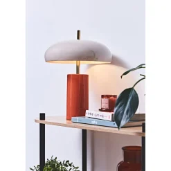 Lampe champignon en fer orange d30xh40cm - Arty