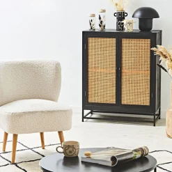 Lampe champignon fer h25cm ambiance noir mat - Champart