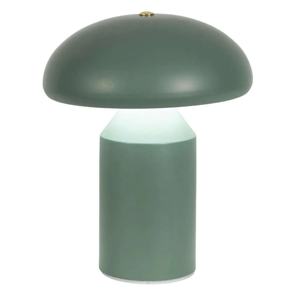 Lampe champignon tactile en fer vert h23cm - Arty