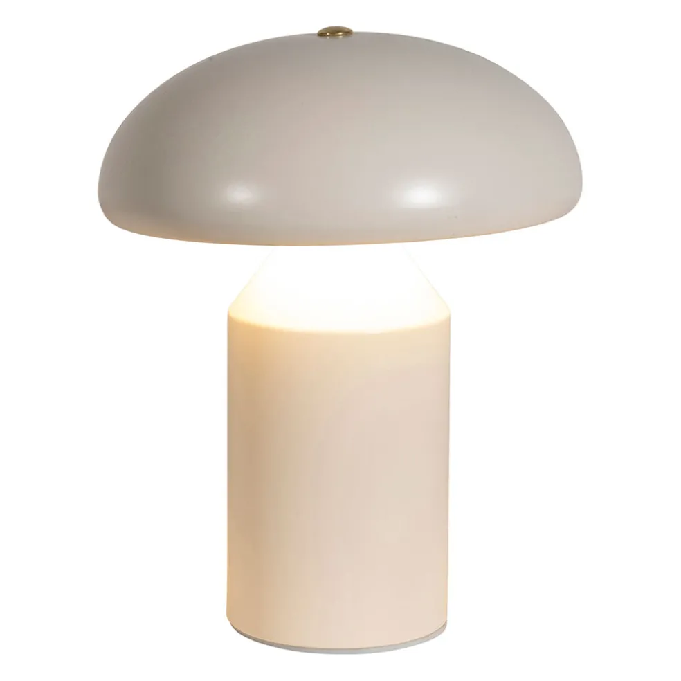 Lampe champignon tactile en fer blanc h23cm - Arty