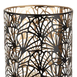 Lampe cylindre en fer h36cm noir et doré - flaural