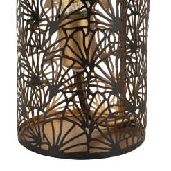 Lampe cylindre en fer h36cm noir et doré - flaural