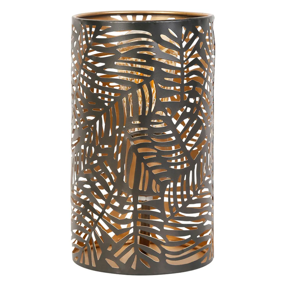 Lampe cylindre en fer H25cm noir - Palmier