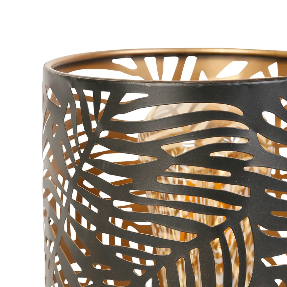 Lampe cylindre en fer H25cm noir - Palmier