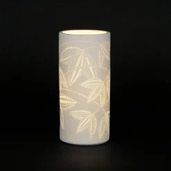 Lampe cylindre en porcelaine h24cm blanc - palmea