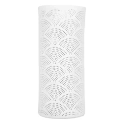 Lampe cylindre en porcelaine h27.5cm blanc - mandarin