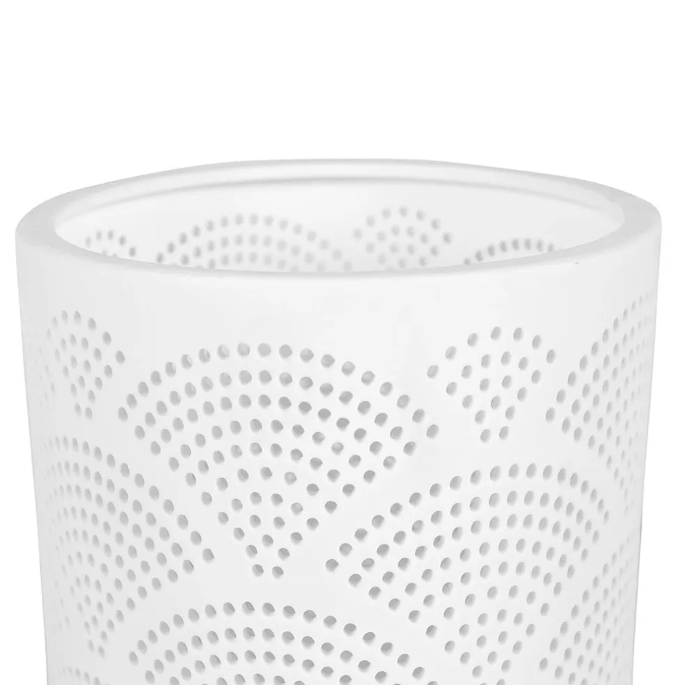 Lampe cylindre en porcelaine h27.5cm blanc - mandarin