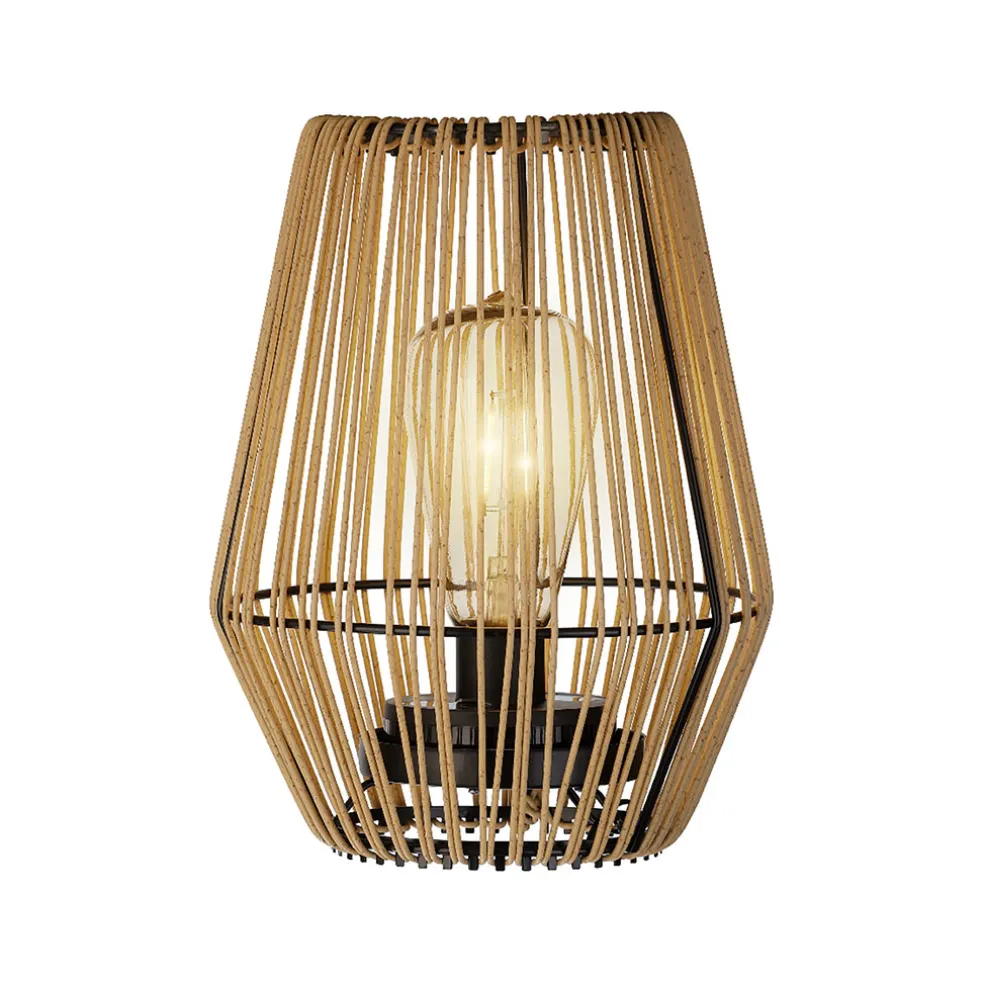 Lampe d'extérieur en résine tresée naturel h23cm