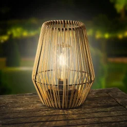 Lampe d'extérieur en résine tresée naturel h23cm