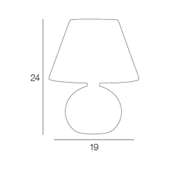 Lampe en bois et coton h24cm blanc - rondo