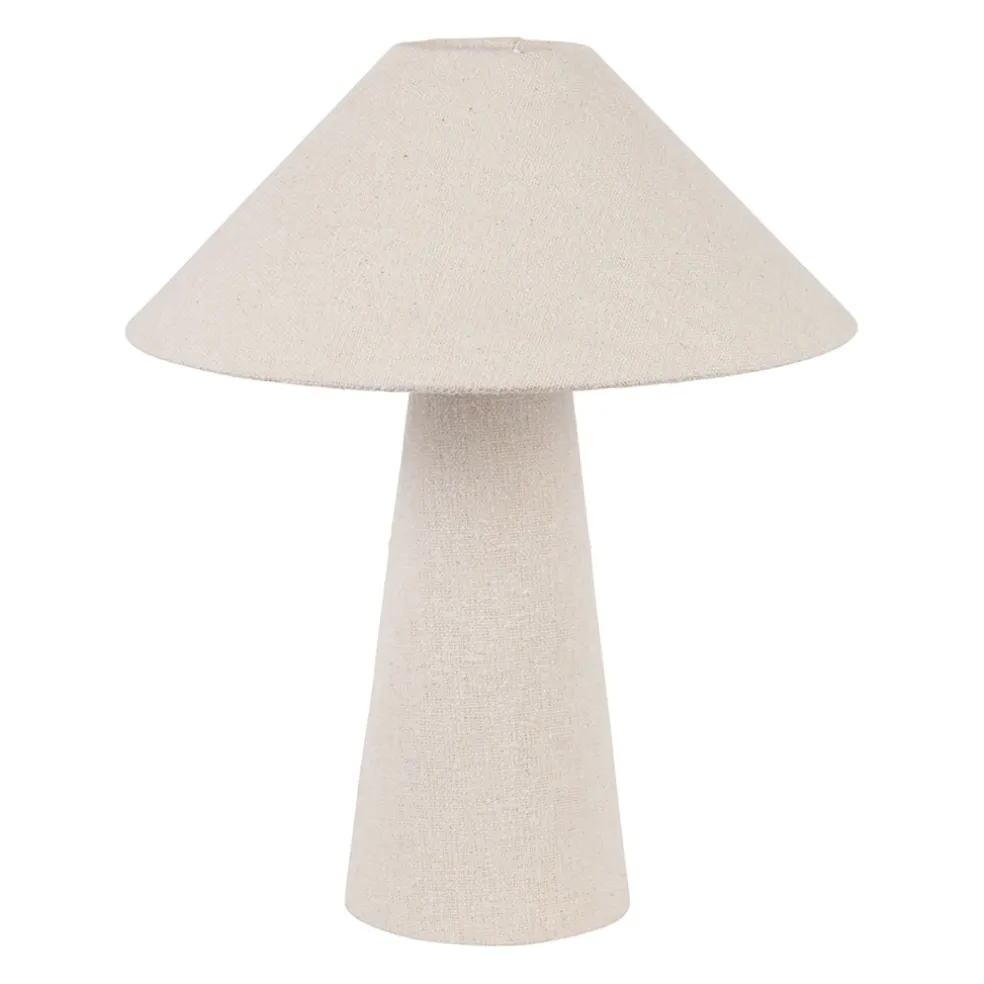 Lampe en coton et fer blanc cassé h46cm - Calypsa