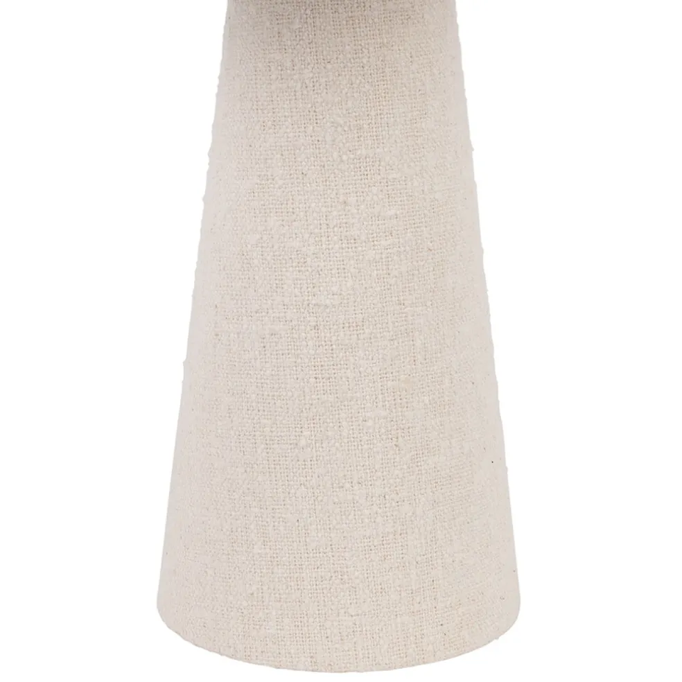 Lampe en coton et fer blanc cassé h46cm - Calypsa