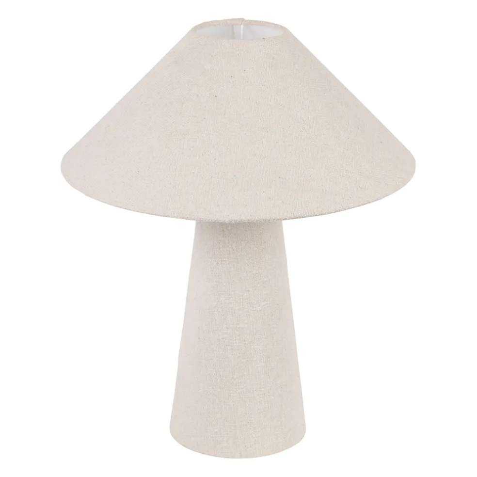 Lampe en coton et fer blanc cassé h46cm - Calypsa