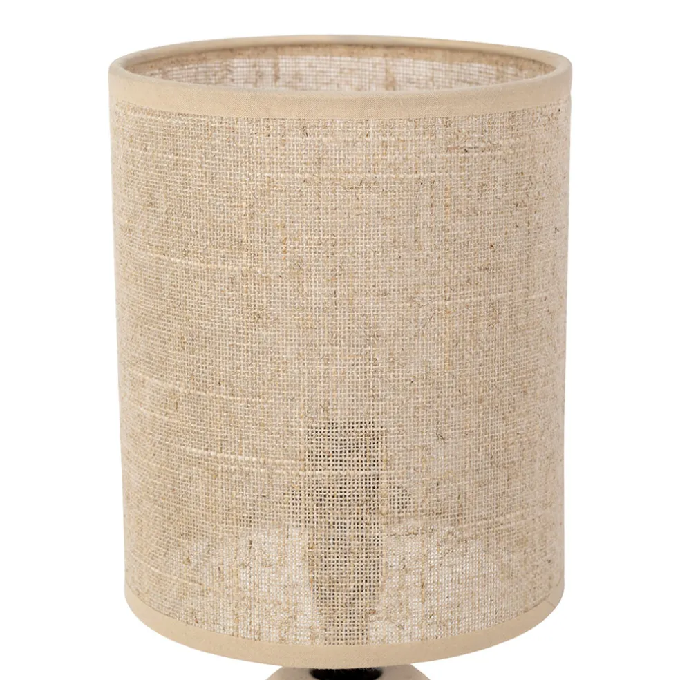 Lampe en céramique écru et lin naturel - Jadea