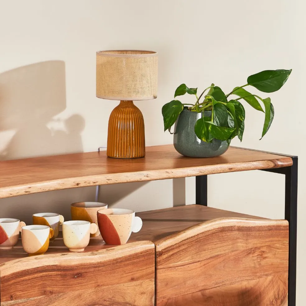 Lampe en céramique curry h28cm - Essencia